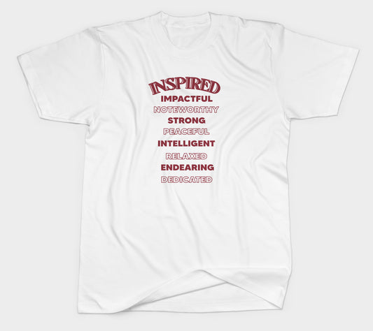INSPIRED Short Sleeve T-Shirt – Wear It. Live It. Give Back. (WHITE)