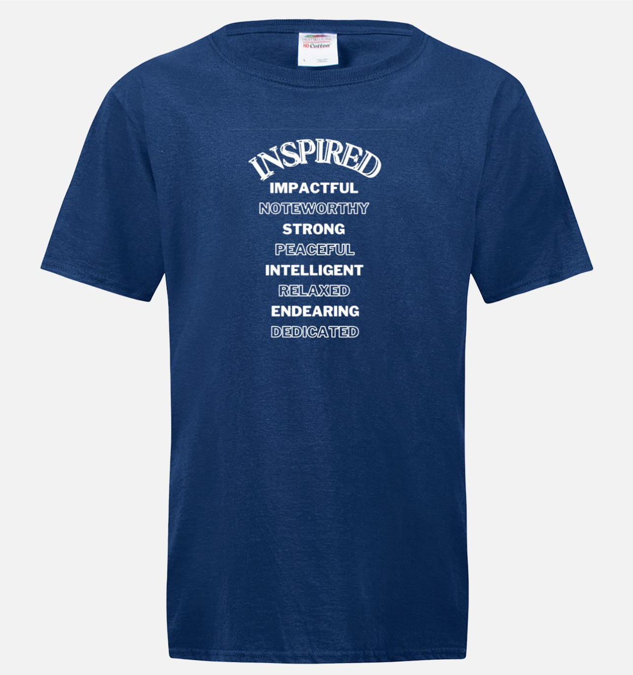 INSPIRED Short Sleeve T-Shirt – Wear It. Live It. Give Back. (NAVY)